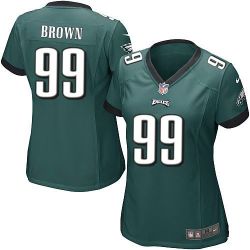 Cheap Jerome Brown Eagles Women Jersey From China Green Game #99