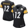 Cheap Terry Bradshaw Steelers Women Jersey From China Black Game #12