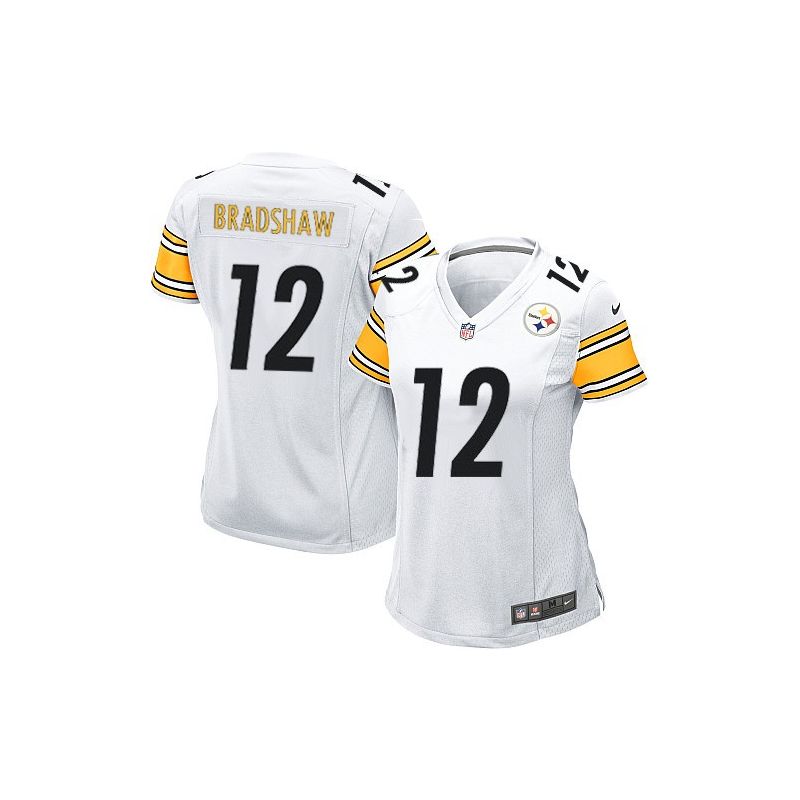Cheap Terry Bradshaw Steelers Women Jersey From China White Game #12