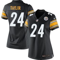 Cheap Ike Taylor Steelers Women Jersey From China Black Game #24