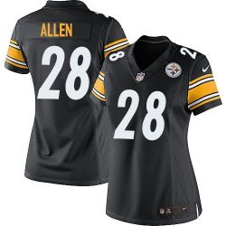 Cheap Cortez Allen Steelers Women Jersey From China Black Game #28