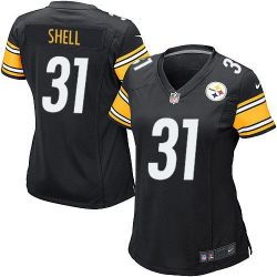 Cheap Donnie Shell Steelers Women Jersey From China Black Game #31