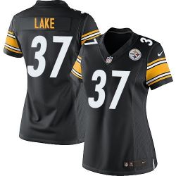 Cheap Carnell Lake Steelers Women Jersey From China Black Game #37