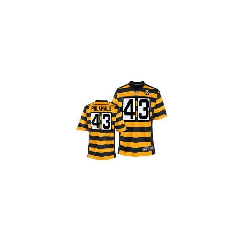 Cheap Troy Polamalu Steelers Women Jersey From China Yellow-Black-80th-throwback Game #43
