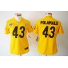 Cheap Troy Polamalu Steelers Women Jersey From China Yellow Game #43