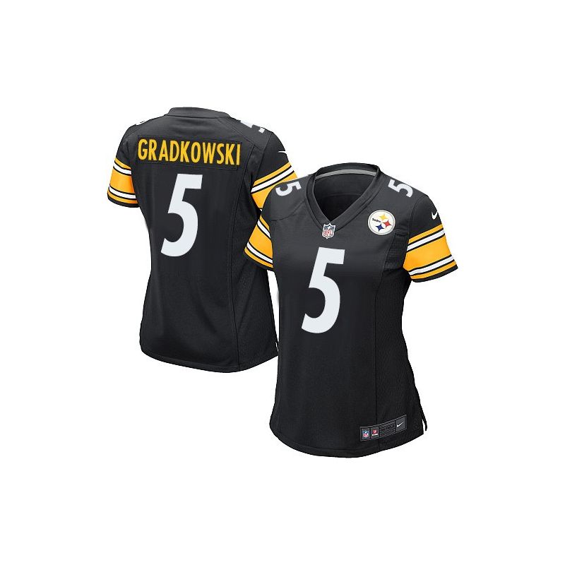 Cheap Bruce Gradkowski Steelers Women Jersey From China Black Game #5