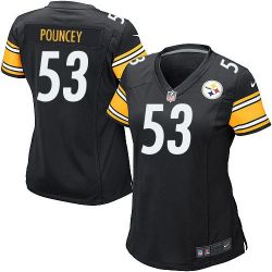 Cheap Maurkice Pouncey Steelers Women Jersey From China Black Game #53