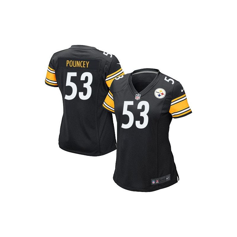 Cheap Maurkice Pouncey Steelers Women Jersey From China Black Game #53