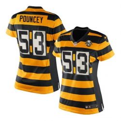 Cheap Maurkice Pouncey Steelers Women Jersey From China Yellow-Black-80th-throwback Game #53