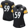 Cheap Jack Ham Steelers Women Jersey From China Black Game #59