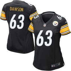 Cheap Dermontti Dawson Steelers Women Jersey From China Black Game #63