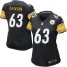 Cheap Dermontti Dawson Steelers Women Jersey From China Black Game #63