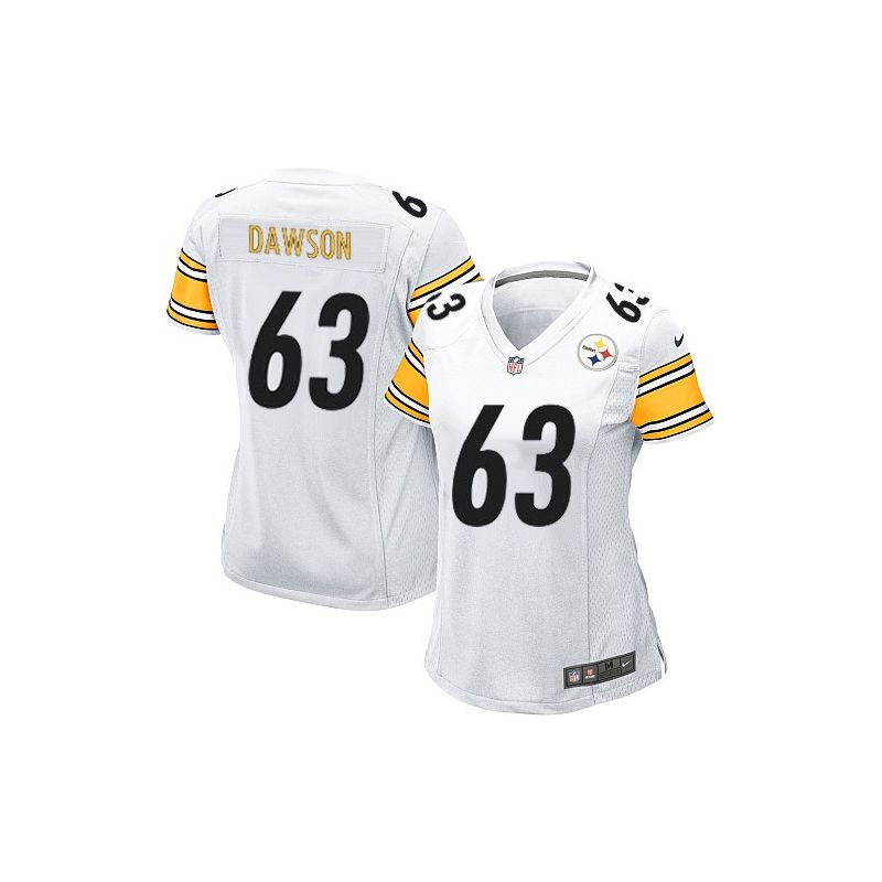 Cheap Dermontti Dawson Steelers Women Jersey From China White Game #63