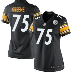 Cheap Joe Greene Steelers Women Jersey From China Black Game #75