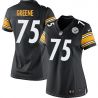 Cheap Joe Greene Steelers Women Jersey From China Black Game #75