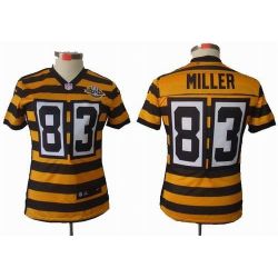 Cheap Heath Miller Steelers Women Jersey From China Yellow-Black-80th-throwback Game #83