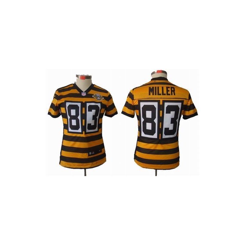 Cheap Heath Miller Steelers Women Jersey From China Yellow-Black-80th-throwback Game #83