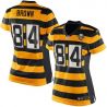 Cheap Antonio Brown Steelers Women Jersey From China Yellow-Black-80th-throwback Game #84