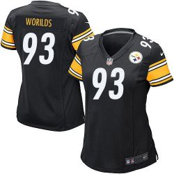 Cheap Jason Worilds Steelers Women Jersey From China Black Game #93