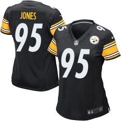Cheap Jarvis Jones Steelers Women Jersey From China Black Game #95