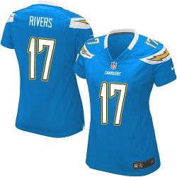 Cheap Philip Rivers Chargers Women Jersey From China Light-Blue Game #17