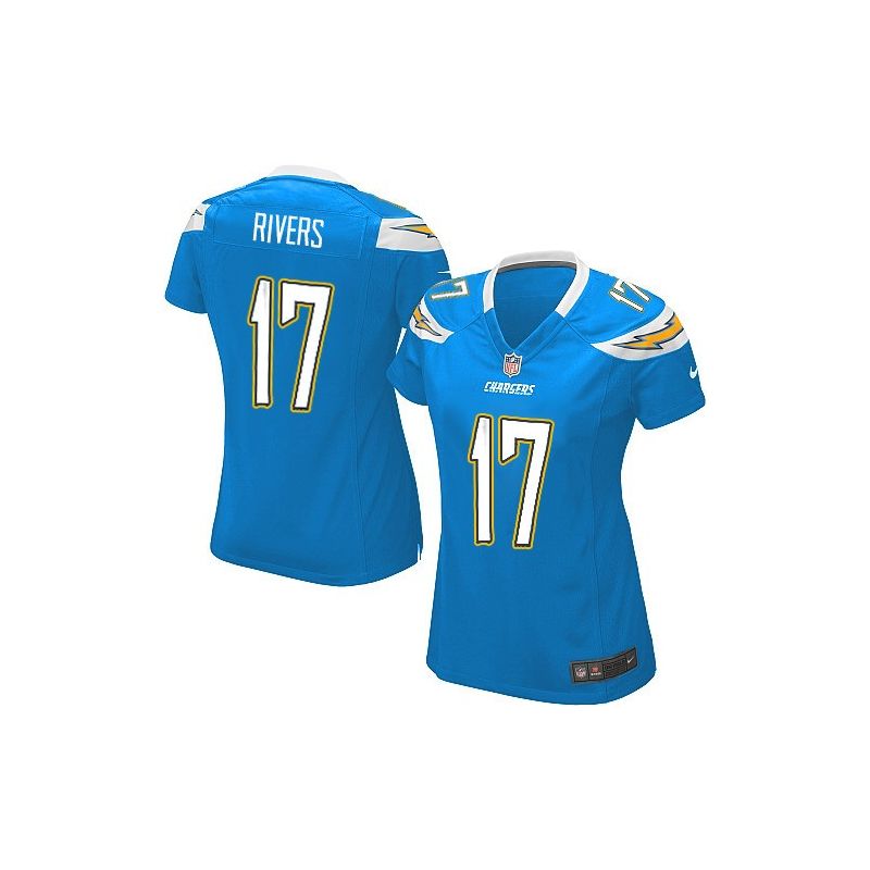 Cheap Philip Rivers Chargers Women Jersey From China Light-Blue Game #17