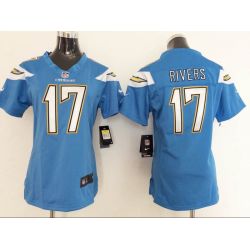 Cheap Philip Rivers Chargers Women Jersey From China Light-Blue-2014-NEW Game #17