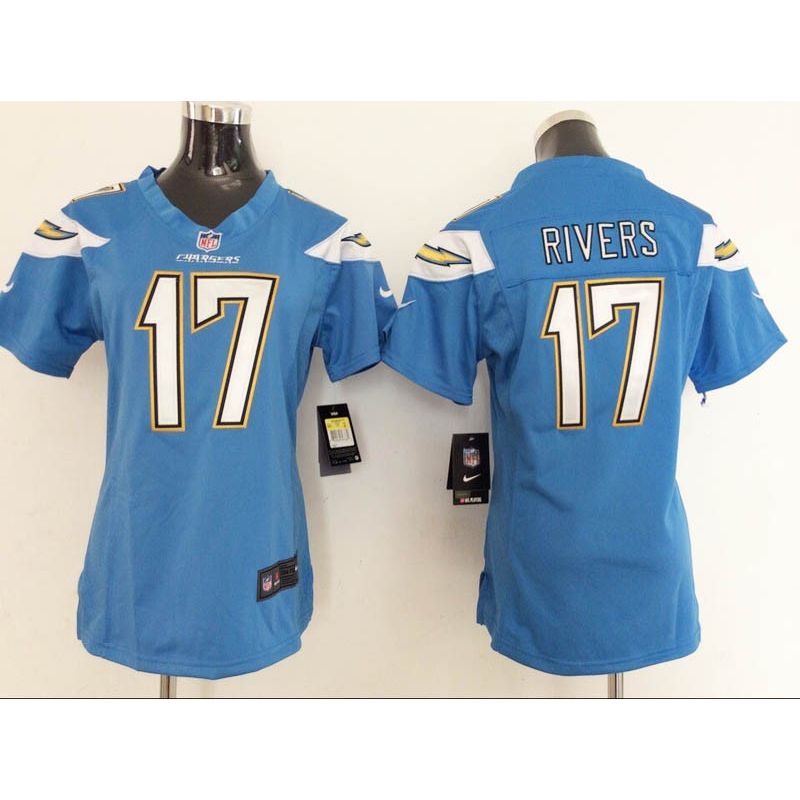 Cheap Philip Rivers Chargers Women Jersey From China Light-Blue-2014-NEW Game #17