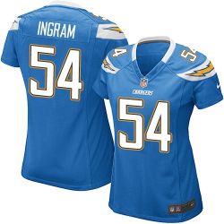 Cheap Melvin Ingram Chargers Women Jersey From China Light-Blue Game #54