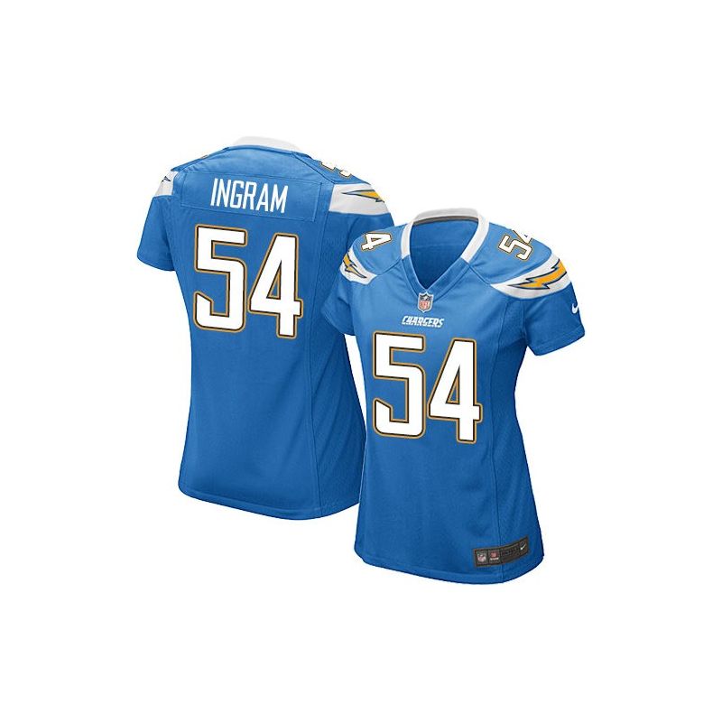 Cheap Melvin Ingram Chargers Women Jersey From China Light-Blue Game #54