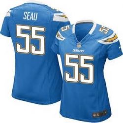 Cheap Junior Seau Chargers Women Jersey From China Light-Blue Game #55