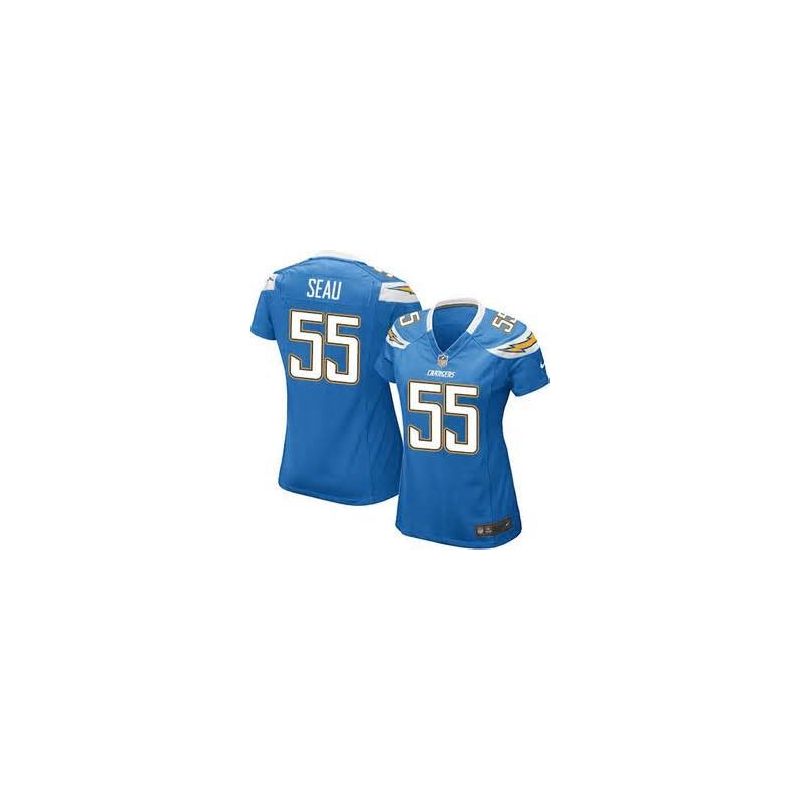 Cheap Junior Seau Chargers Women Jersey From China Light-Blue Game #55