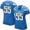 Cheap Junior Seau Chargers Women Jersey From China Light-Blue Game #55