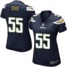 Cheap Junior Seau Chargers Women Jersey From China Navy-Blue Game #55