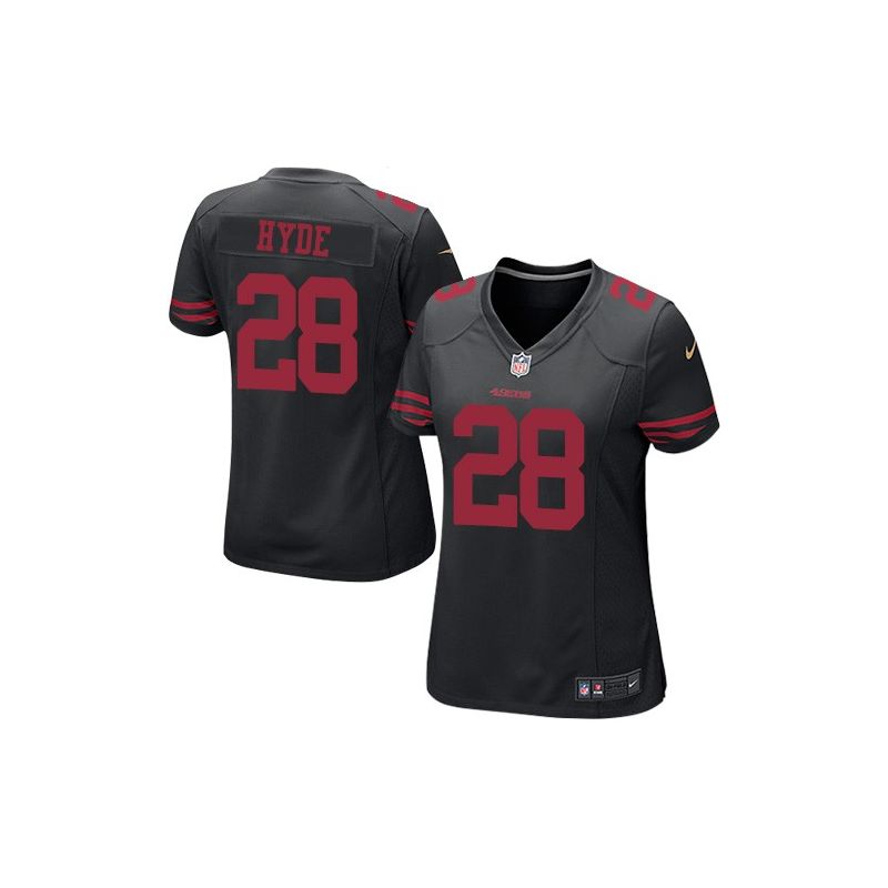 Cheap Carlos Hyde 49ers Women Jersey From China Black Game #28