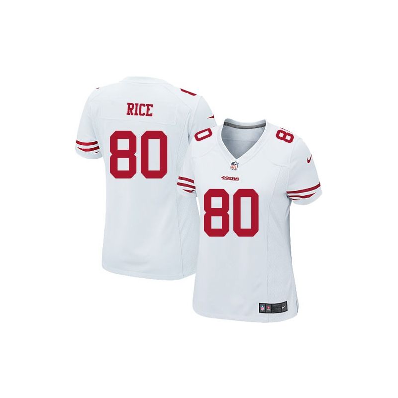Cheap Jerry Rice 49ers Women Jersey From China White Game #80