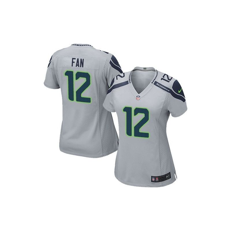 Cheap 12th Fan Seahawks Women Jersey From China Grey Game #12