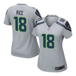 Cheap Sidney Rice Seahawks Women Jersey From China Grey Game #18