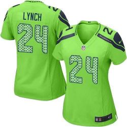 Cheap Marshawn Lynch Seahawks Women Jersey From China Green Game #24