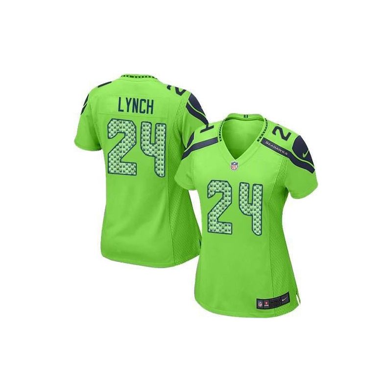 Cheap Marshawn Lynch Seahawks Women Jersey From China Green Game #24