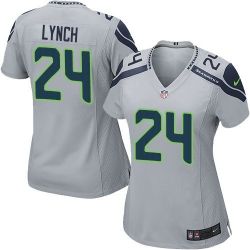 Cheap Marshawn Lynch Seahawks Women Jersey From China Grey Game #24