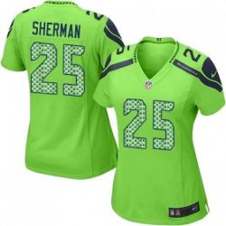 Cheap Richard Sherman Seahawks Women Jersey From China Green Game #25