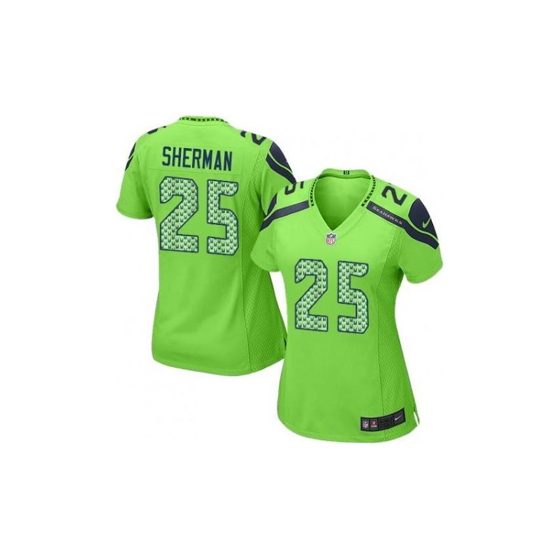 Cheap Richard Sherman Seahawks Women Jersey From China Green Game #25