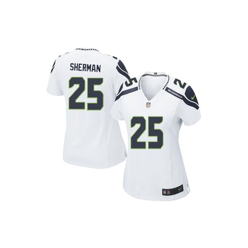 Cheap Richard Sherman Seahawks Women Jersey From China White Game #25