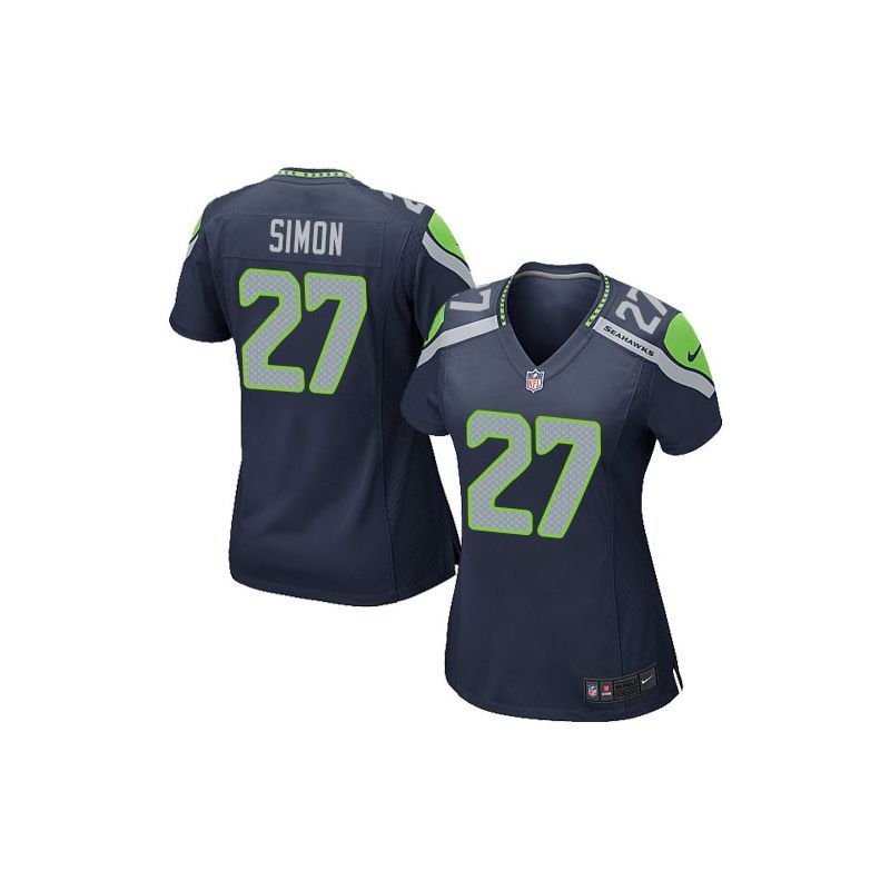 Cheap Tharold Simon Seahawks Women Jersey From China Blue Game #27
