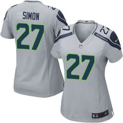 Cheap Tharold Simon Seahawks Women Jersey From China Grey Game #27