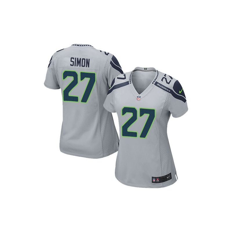 Cheap Tharold Simon Seahawks Women Jersey From China Grey Game #27