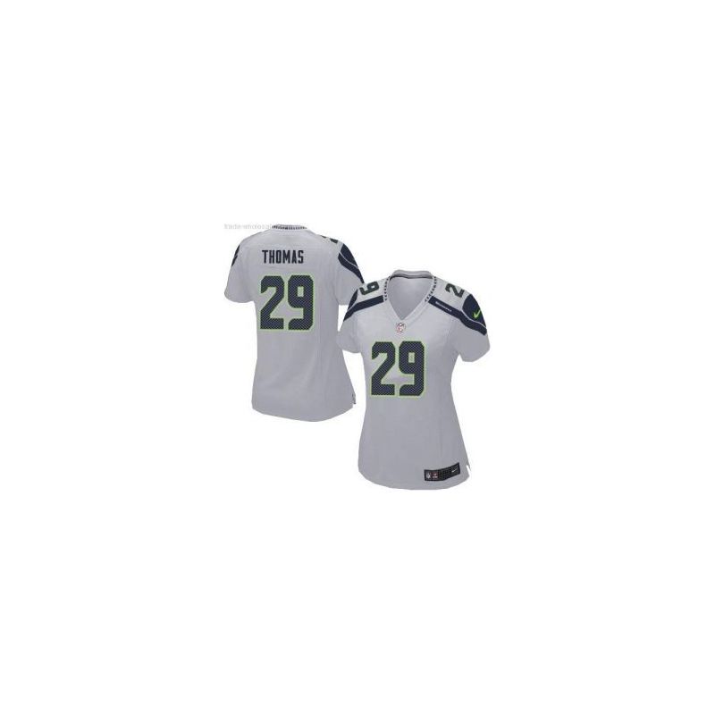 Cheap Earl Thomas Seahawks Women Jersey From China Grey Game #29