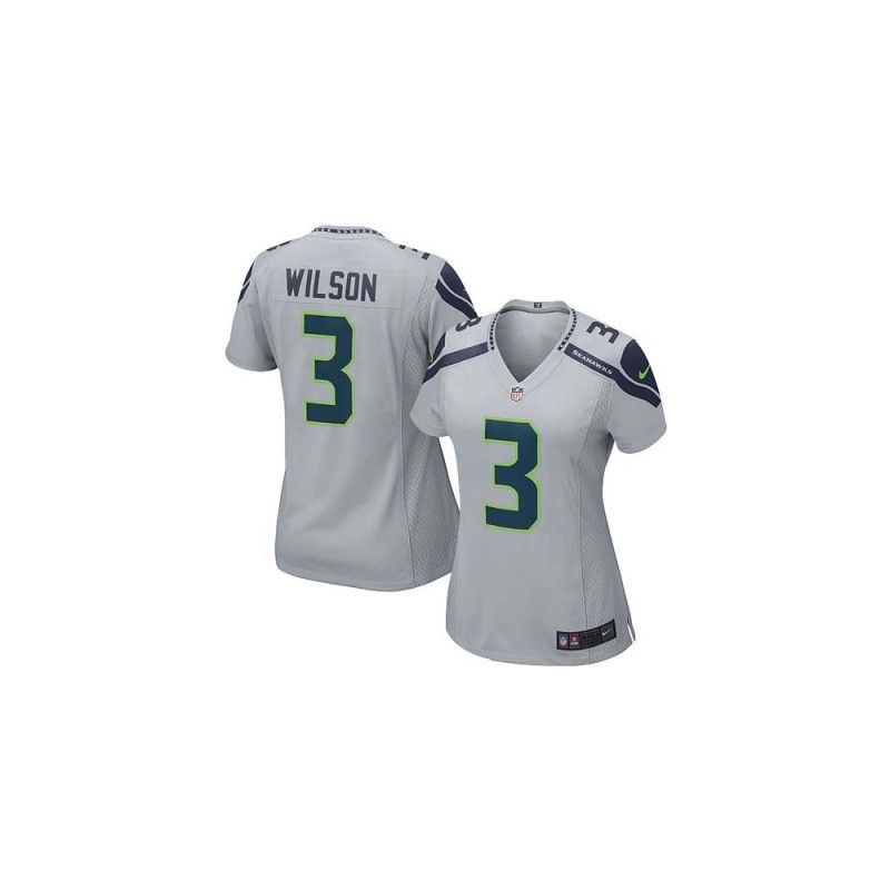 Cheap Russell Wilson Seahawks Women Jersey From China Grey Game #3