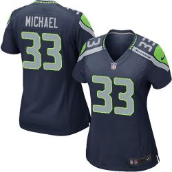 Cheap Christine Michael Seahawks Women Jersey From China Blue Game #33